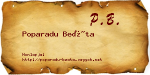 Poparadu Beáta névjegykártya