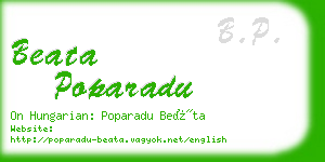 beata poparadu business card